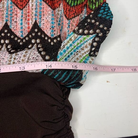 Multicolor Zig-Zag Eclectic Knit Batwing Blouse - Picture 5 of 5